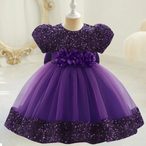 Other - Purple Sequin Flare Baby Dress 18-24 Months